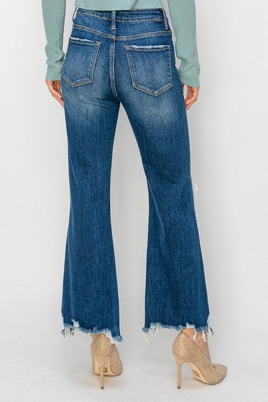 Jolene High Rise Straight Crop Jeans in Dark Wash