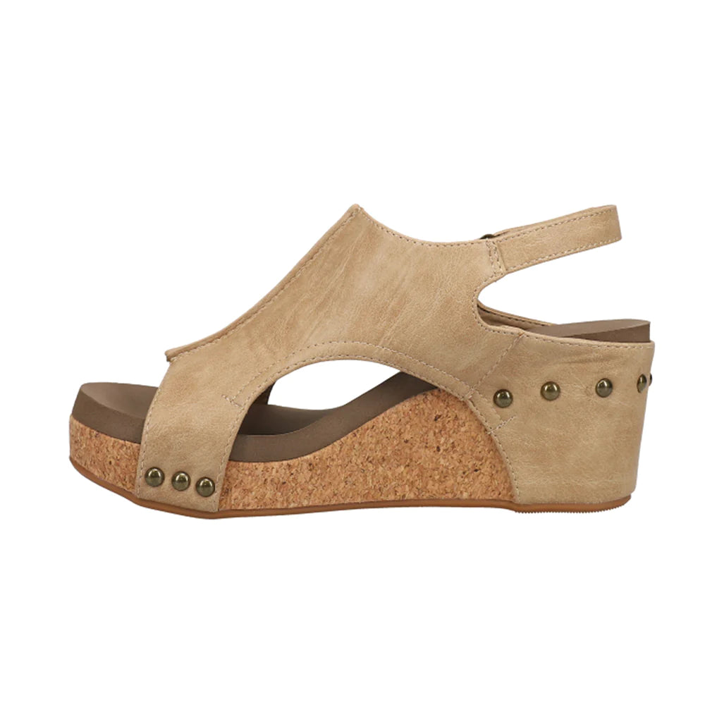 Corky's Taupe Smooth Carley Wedges