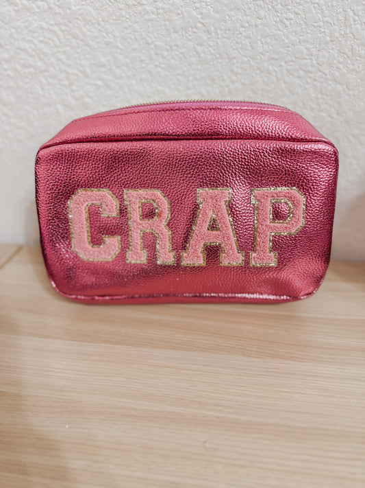 All the Crap Hot Pink Glam Cosmetic Bag