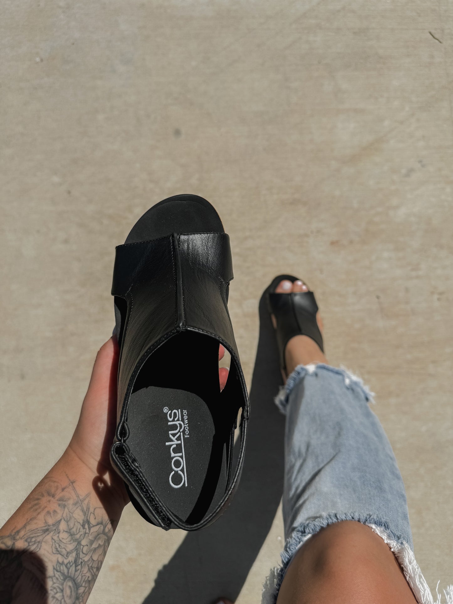 Corky's Black Smooth Carley Wedges