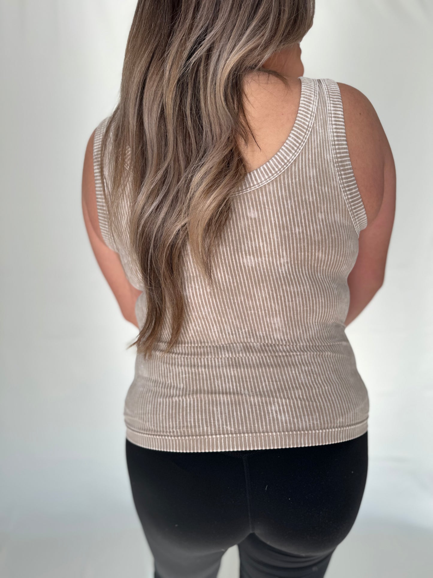 2-Way Stone Washed Ribbed Seamless Tank Top - 14 Colors!!