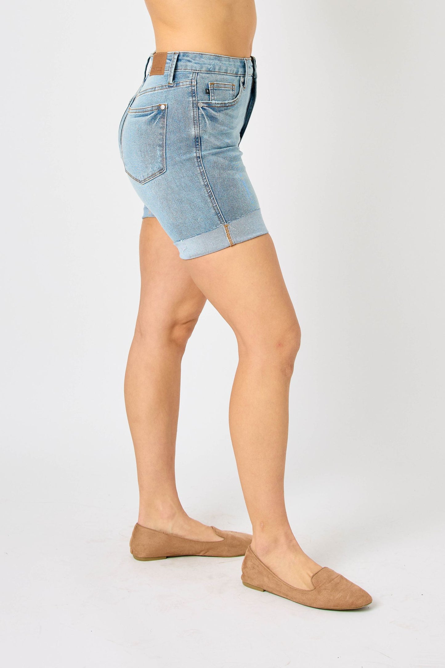 Judy Blue High Waist Tummy Control Cool Denim Shorts