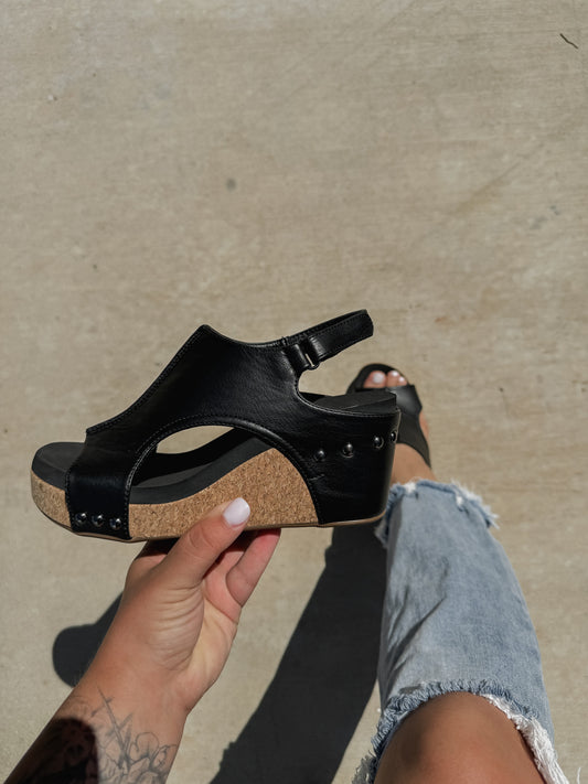 Corky's Black Smooth Carley Wedges