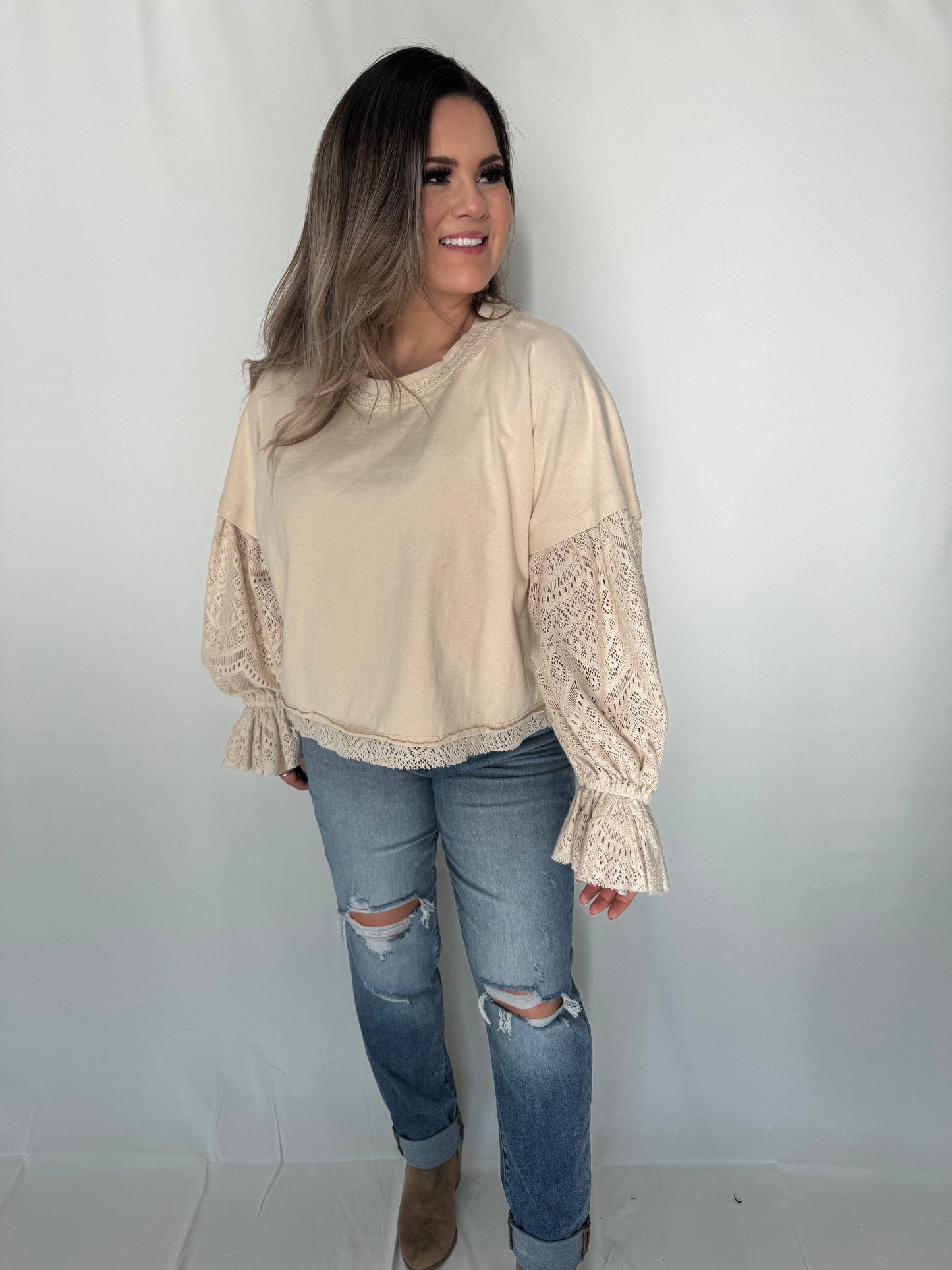 Lace Puff Sleeve Top