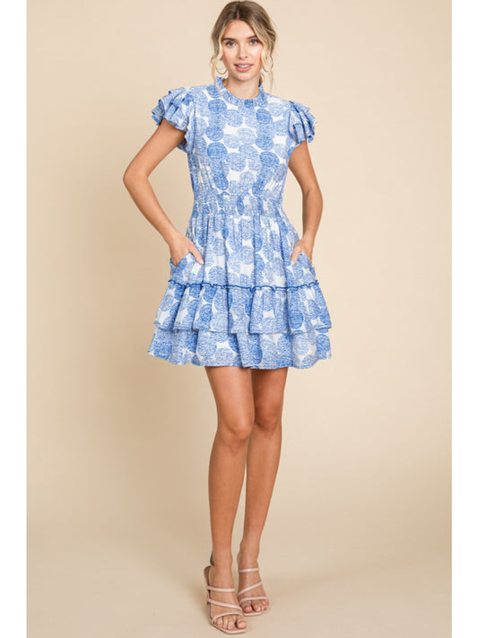 The Jess Layered Ruffle Print dress