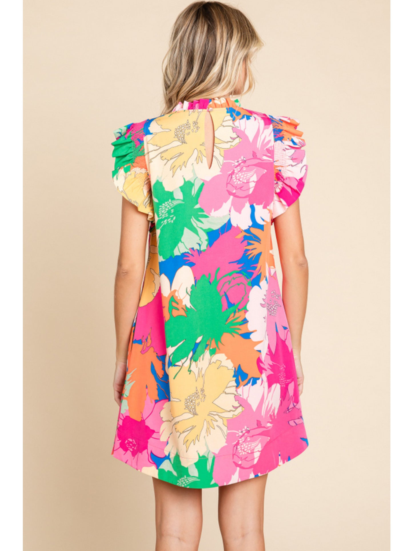 The Brooklin Hot Pink Mix Flower Print Dress